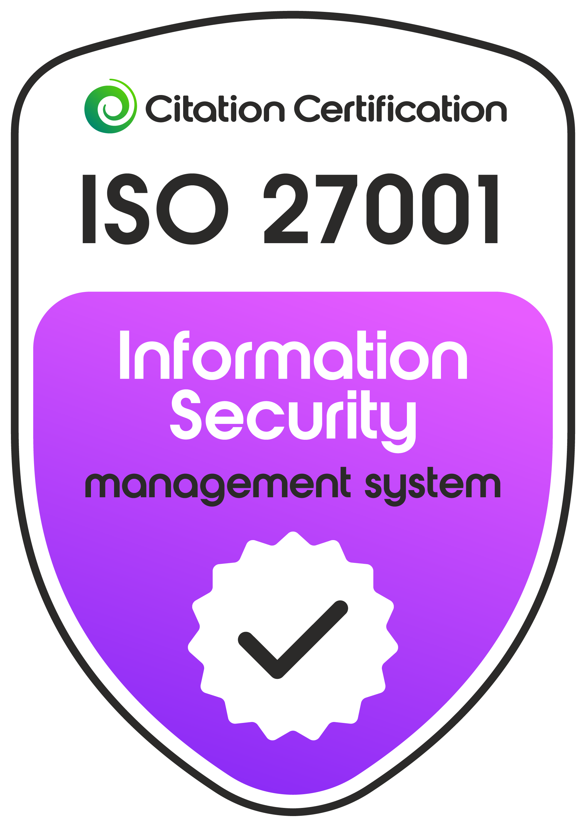 ISO/IEC 27001:2022 certification badge