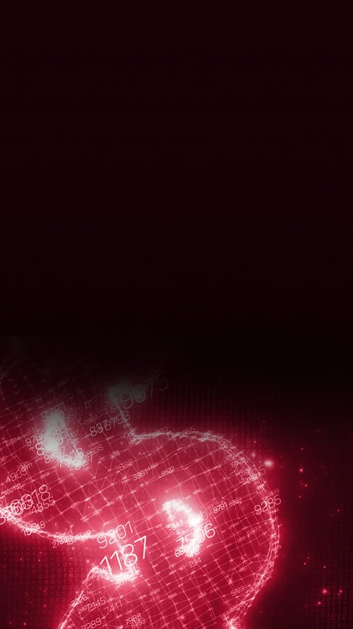 Big Dollar sign that is made of red light strings with numbers embedded on different parts of it